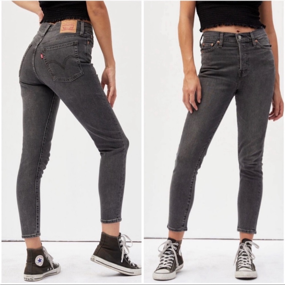 Levi’s Wedgie Fit High Rise Skinny Jeans in Jet Pack Grey Black Wash Size 30